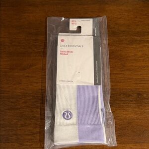 lululemon athletica Daily Stride Ribbed Crew Socks - White and Purple